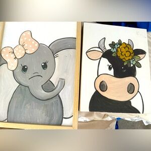 Adorable painted animal canvas